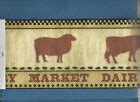 * FARMERS MARKET BORDER ROOSTER COW PIG COUNTRY KITCHEN FARM ANIMALS WALLPAPER | eBay