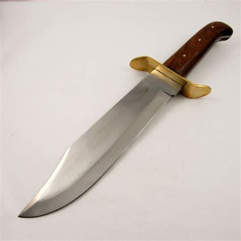 FIXED-BLADE BOWIE KNIFE | 15" Classic Brass Guard Fighting Blade with Sheath | eBay