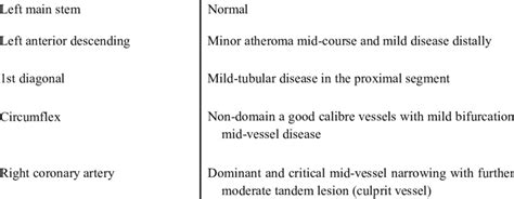 Coronary angiography results. | Download Table