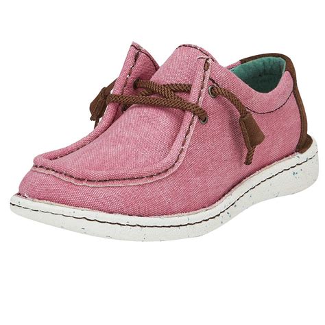 Justin Boot Company Women's Hazer Pink Lace Up Casual Shoe