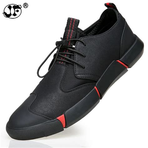 NEW Brand High quality all Black Men's leather casual shoes Fashion ...