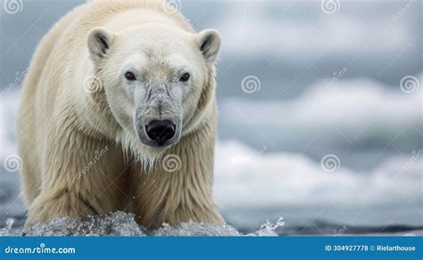 Polar Bear in Wildlife Tundra Biome Stock Illustration - Illustration ...