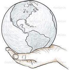 Sketches Of Hands Holding Earth Coloring Pages | Earth drawings, Earth sketch, Sketches