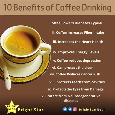 10 Benefits of Coffee Drinking - Bright Star