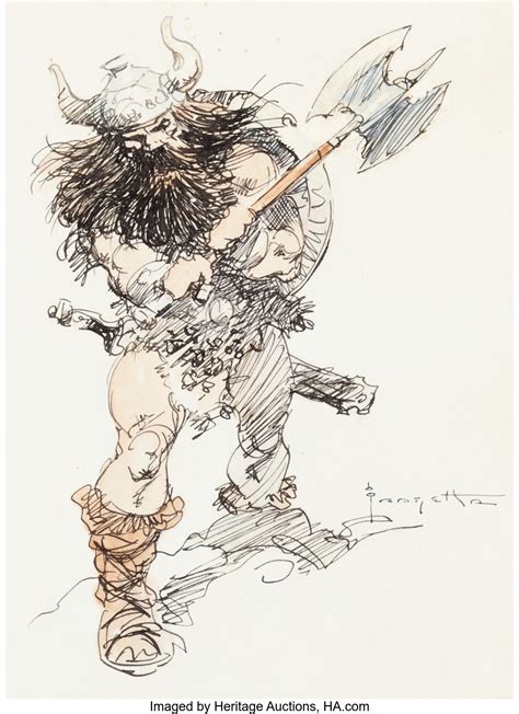 Frank Frazetta - Giant Warrior Color Sketch Original Art (c. | Lot #94082 | Heritage Auctions