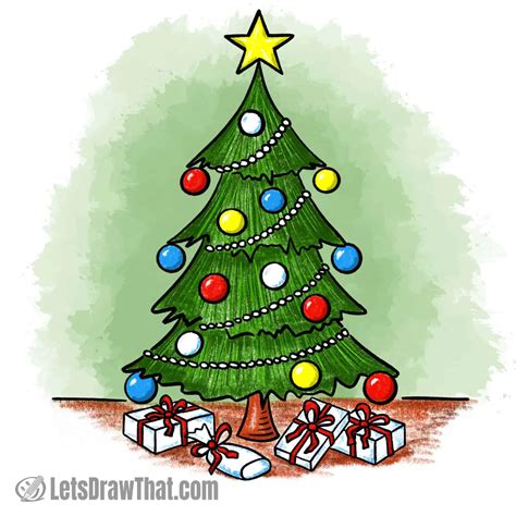 Top more than 165 christmas tree drawing with colour best - vietkidsiq.edu.vn