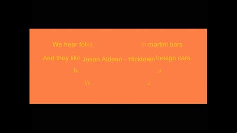 Hicktown - Jason Aldean (Lyrics On Screen) - YouTube