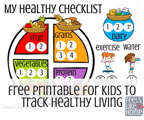 Free Printable For Kids To Track Healthy Eating | Feels Like Home™