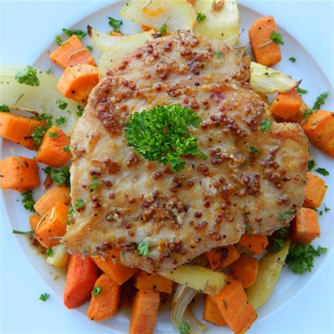 Honey-Mustard Chicken with Roasted Vegetables Recipe