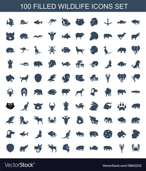 Wildlife icons Royalty Free Vector Image - VectorStock