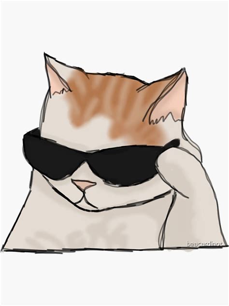 "Cat With Glasses Meme" Sticker for Sale by beacardinot | Redbubble