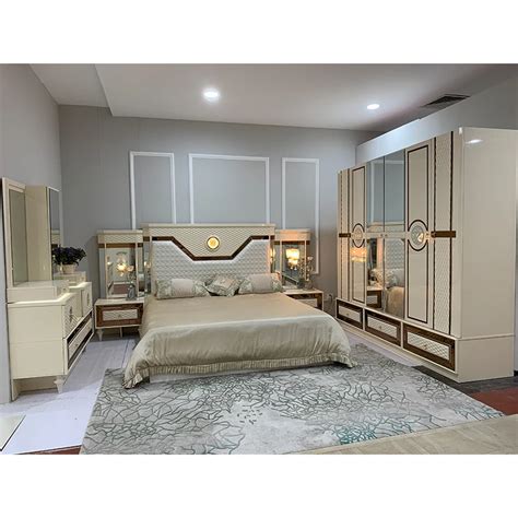 Turkish Modern Luxury Bedroom Furniture Bedroom Suit Bed White Leather ...