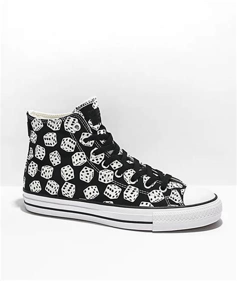 Converse Chuck Taylor All Star Pro Dice Black & White High Top Skate Shoes | Zumiez