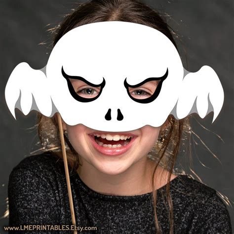 Ghost Skull Mask Printable Halloween Baby Costume Party Boo Skeleton Masks Scary Bones Kid Adult ...