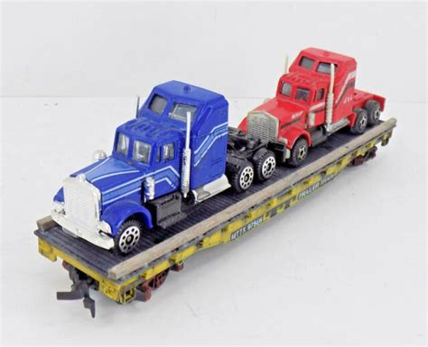 HO SCALE FLAT CAR SEMI TRUCK TRANSPORTER CUSTOM LOAD COLLECTIBLE | eBay