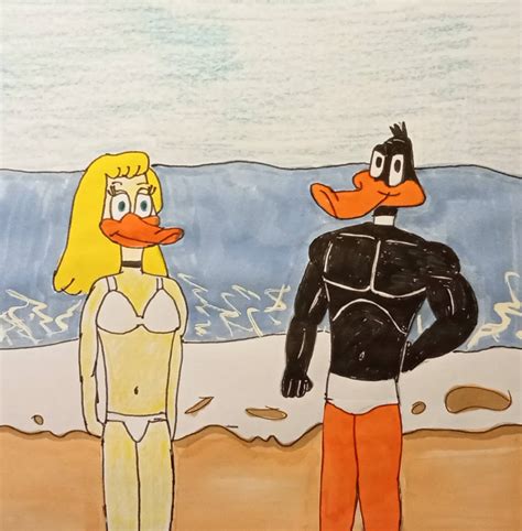 Buff Daffy Duck and Melissa Duck on the beach by AnthonySid2003 on DeviantArt