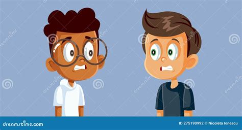 Friends Making a Mistake Feeling Embarrassed Together Vector Cartoon ...