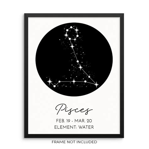 PISCES Constellation Art Print Minimalist Astrological Zodiac - Etsy