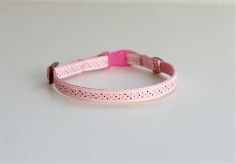 Cat Collar Pink Cat Collar Kitten Collar Cute Collar Polka - Etsy