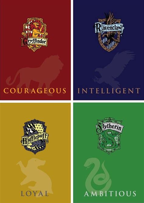 A high quality digital vector download of the logos for the four Hogwarts school hou… | Harry ...