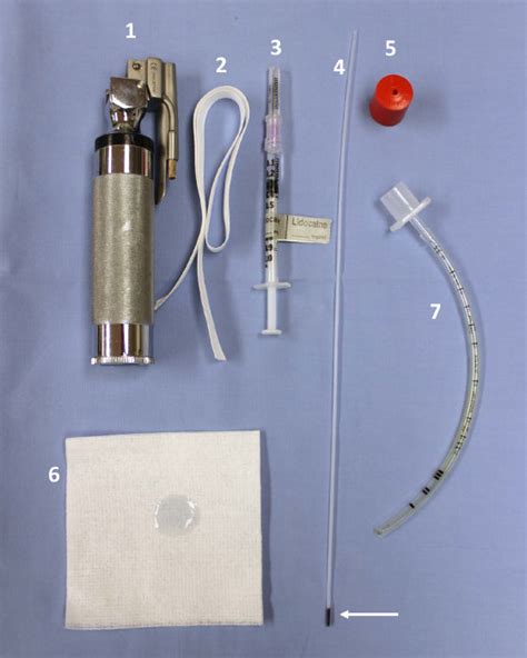 Supplies for endotracheal intubation: 1) Laryngoscope with size 0 or 1... | Download Scientific ...