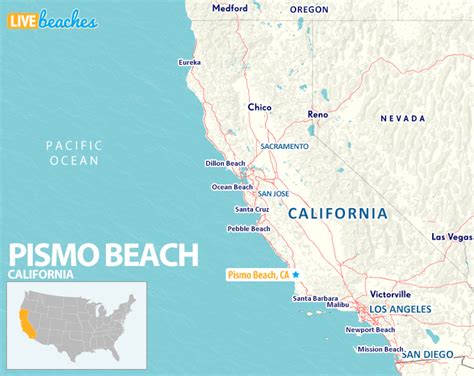 Map of Pismo Beach, California - Live Beaches