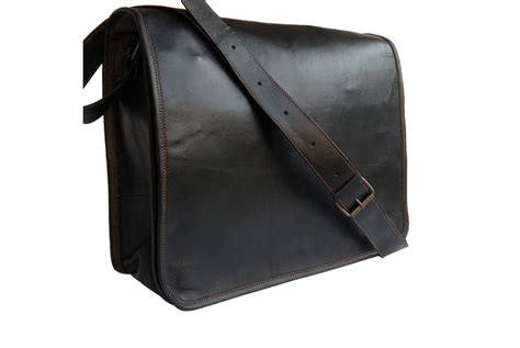 Black Leather Formal Messenger Bag | High On Leather