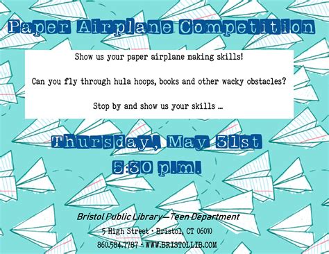 Paper Airplane Competition - Bristol Public Library