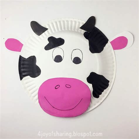 Paper Plate Cow Craft | Animal crafts for kids, Cow craft, Animal crafts preschool