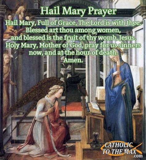 Hail Mary Poster | Hail mary, Prayer and Catholic