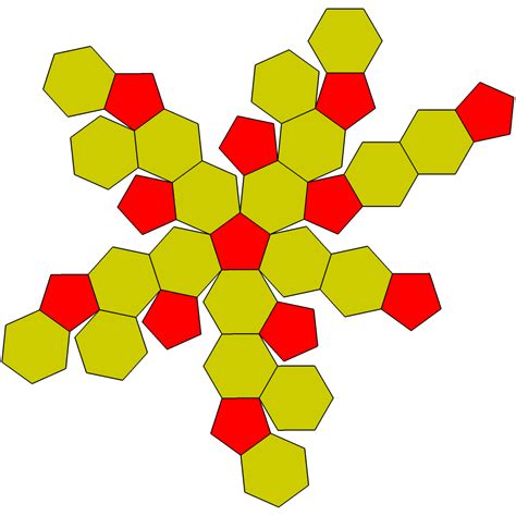 Truncated Icosahedron net | Paper piecing, English paper piecing ...