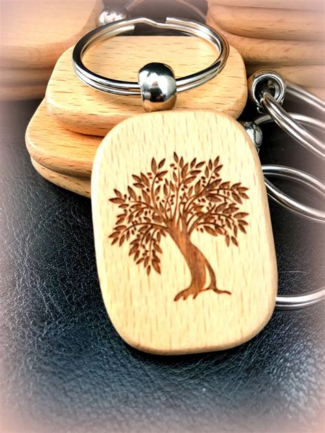 Custom Engraved Maple Wood Key Chain Key Tag Rectangle Shape - Etsy Canada