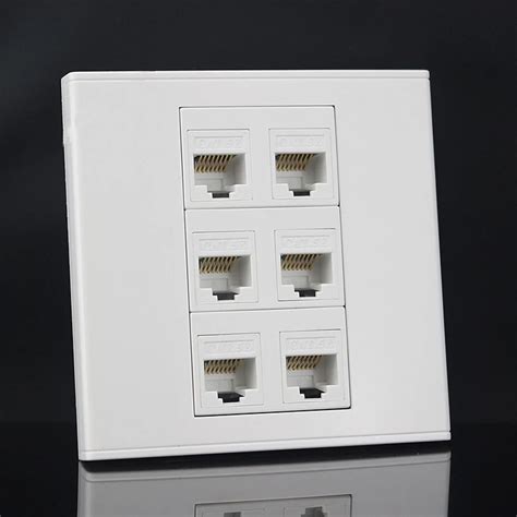 New six Ports 86mm cat6 Keystone Wall plate Faceplate rj45 jack modular Face plate Socket rj45 ...