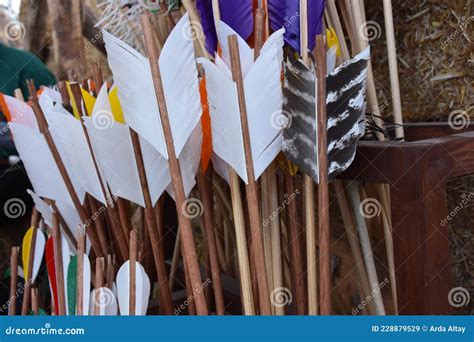 Colored Arrowheads Feathers and Arrow Stock Image - Image of arrowheads, ethnic: 228879529