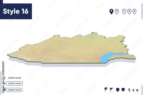 Karaganda, Kazakhstan - map with shaded relief, land cover, rivers ...