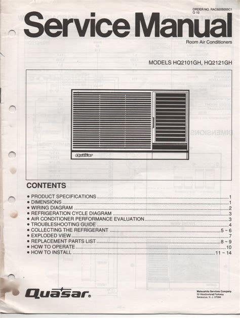 Instruction Manual For Panasonic Air Conditioner - asocc