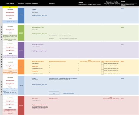 Social Media Content Planner Template Free