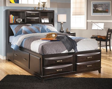 Kira Full Storage Bed from Ashley (B473-77-74-88) | Coleman Furniture