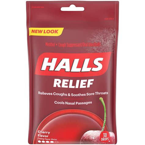 HALLS Cough Drops, Cherry, 30 Count - Walmart.com