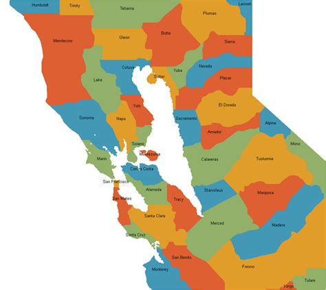 Counties of the California Greater Bay Area, basically just an ...