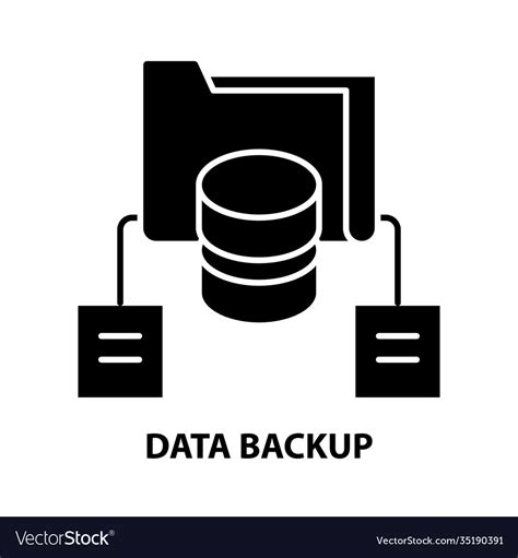 Data backup symbol icon black sign Royalty Free Vector Image