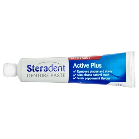 Steradent Denture Paste Active Plus 115g - Fresh Peppermint – Discount ...