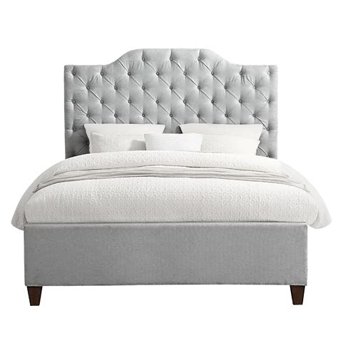 Tufted Hanover Style Upholstered King Headboard in Damask Blue ...