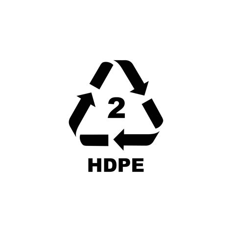 Plastic recycling code symbol. HDPE recycling symbol for plastic, simple flat icon vector ...