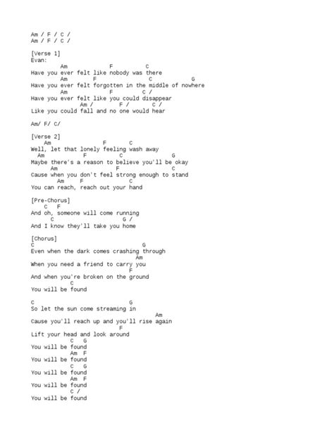 You Will Be Found | PDF | Song Structure