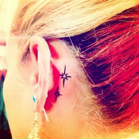 70 Pretty Behind the Ear Tattoos - For Creative Juice | Star tattoos behind ear, Ear tattoo, Tattoos