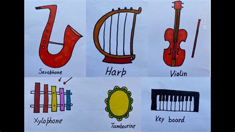 How To Draw Musical Instruments With Names - bmp-urban