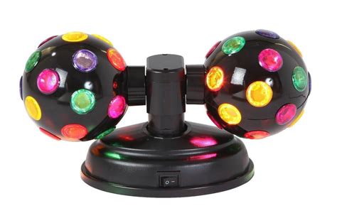 Lightahead LED 4" Twin Disco Ball with UL adaptor Double rotating, two 4" colourful disco balls ...