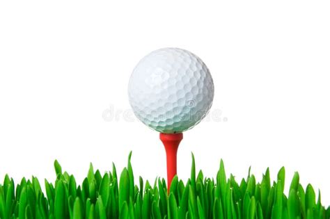 Golf ball on tee isolated stock image. Image of background - 7487223