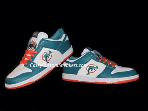 Miami Dolphins custom Nike Dunk low sneakers. | Miami dolphins shoes, Sneakers, Low sneakers